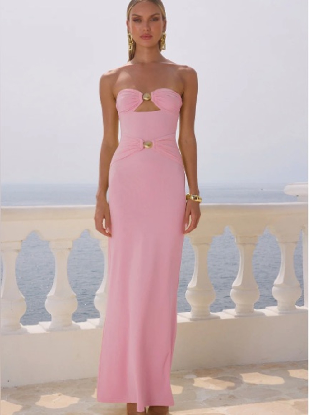 New Runaway pink shell summer maxi dress size medium